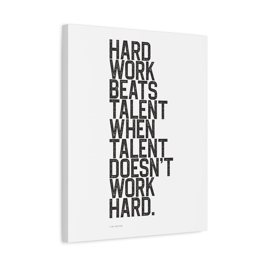 “Hard Work Beats Talent” Motivational Canvas