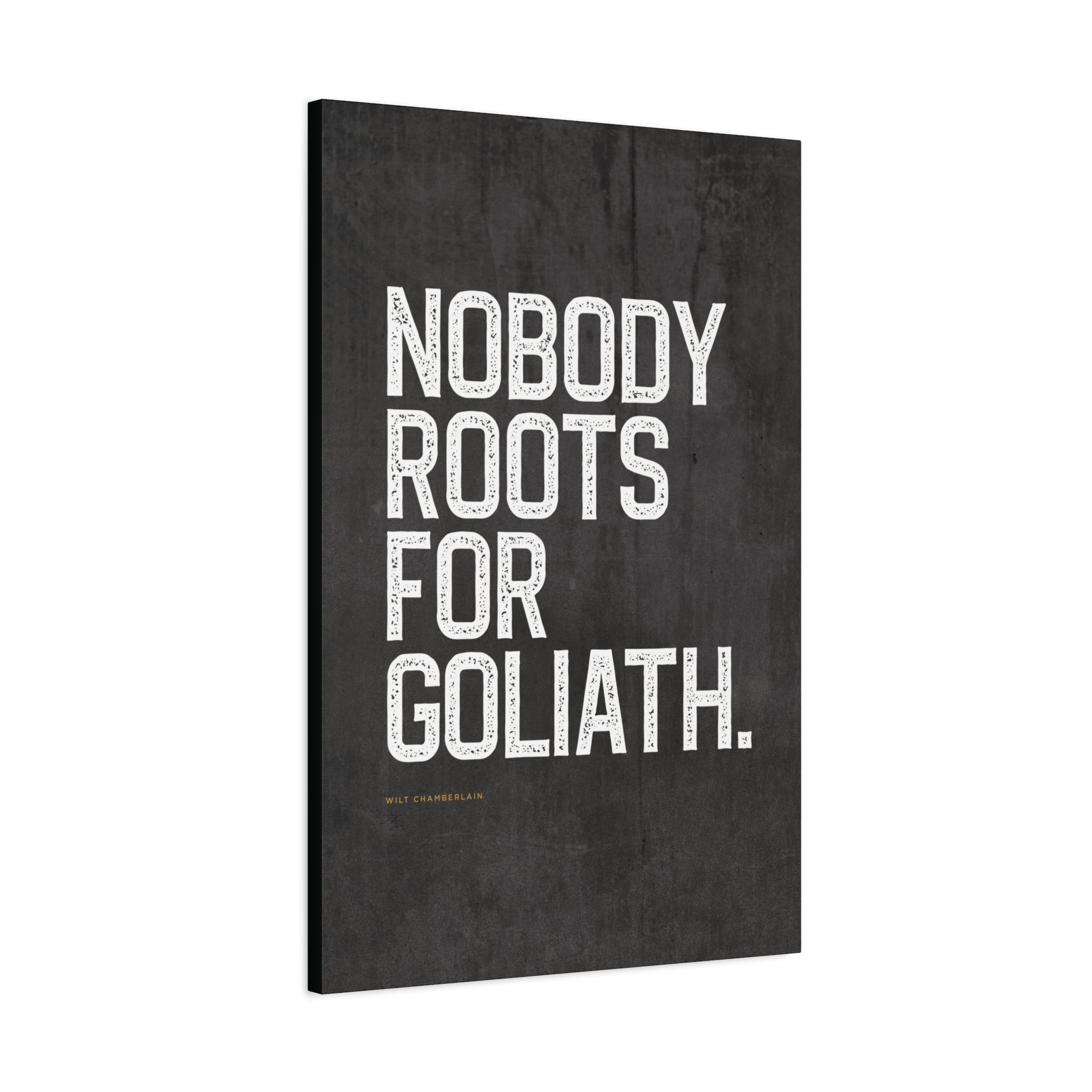 “Nobody Roots for Goliath” Motivational Canvas