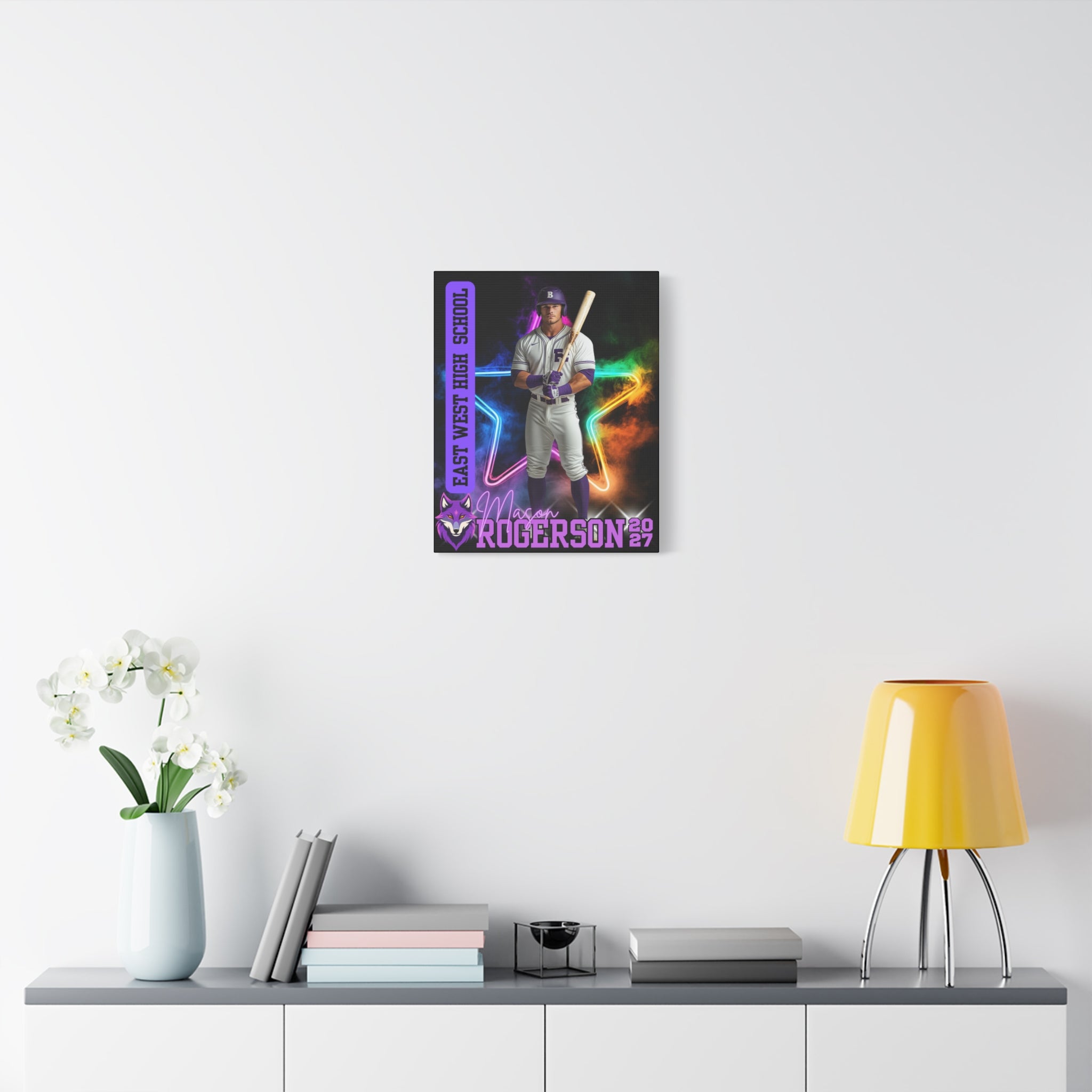Custom Athlete Canvas – Baseball Edition (Neon Star Series)