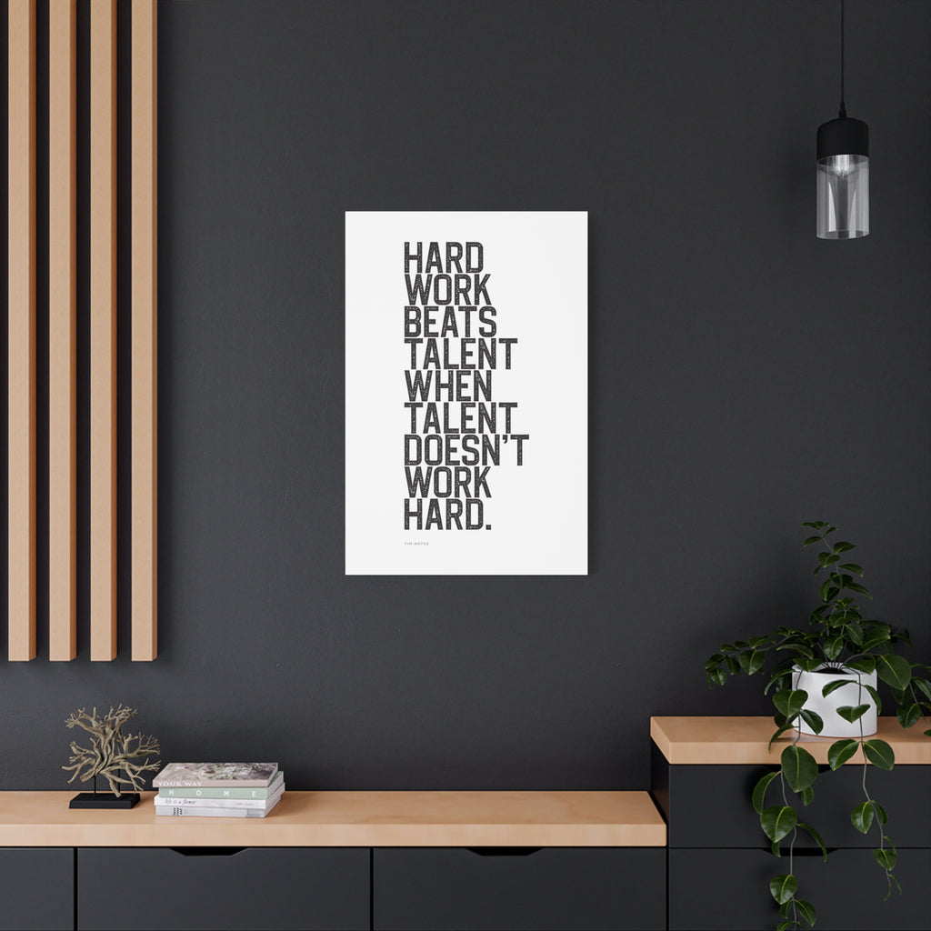 “Hard Work Beats Talent” Motivational Canvas