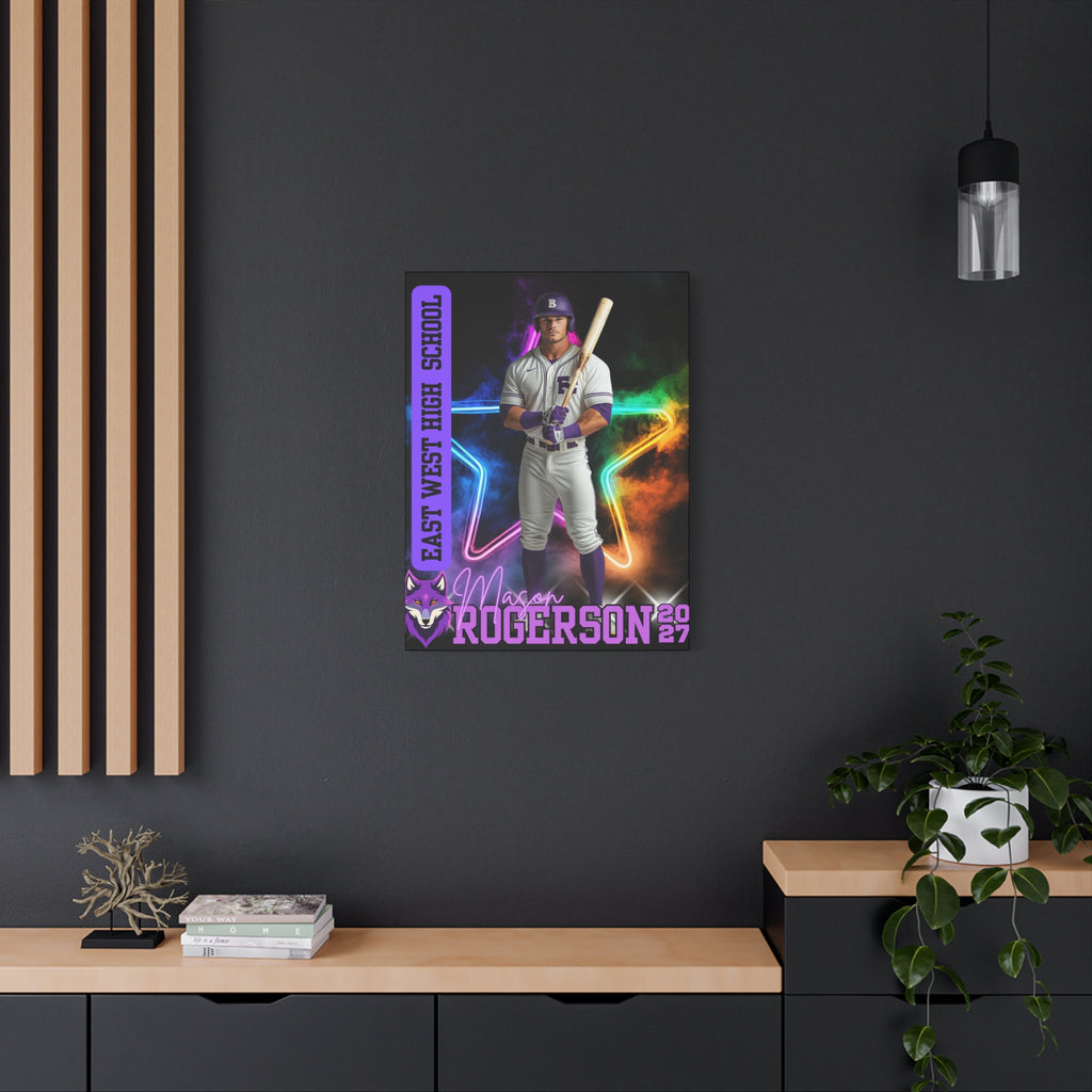 Custom Athlete Canvas – Baseball Edition (Neon Star Series)