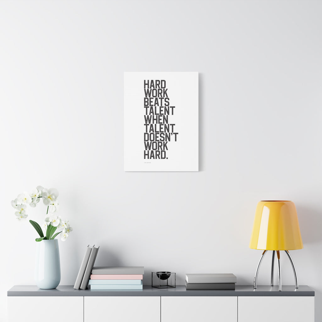 “Hard Work Beats Talent” Motivational Canvas