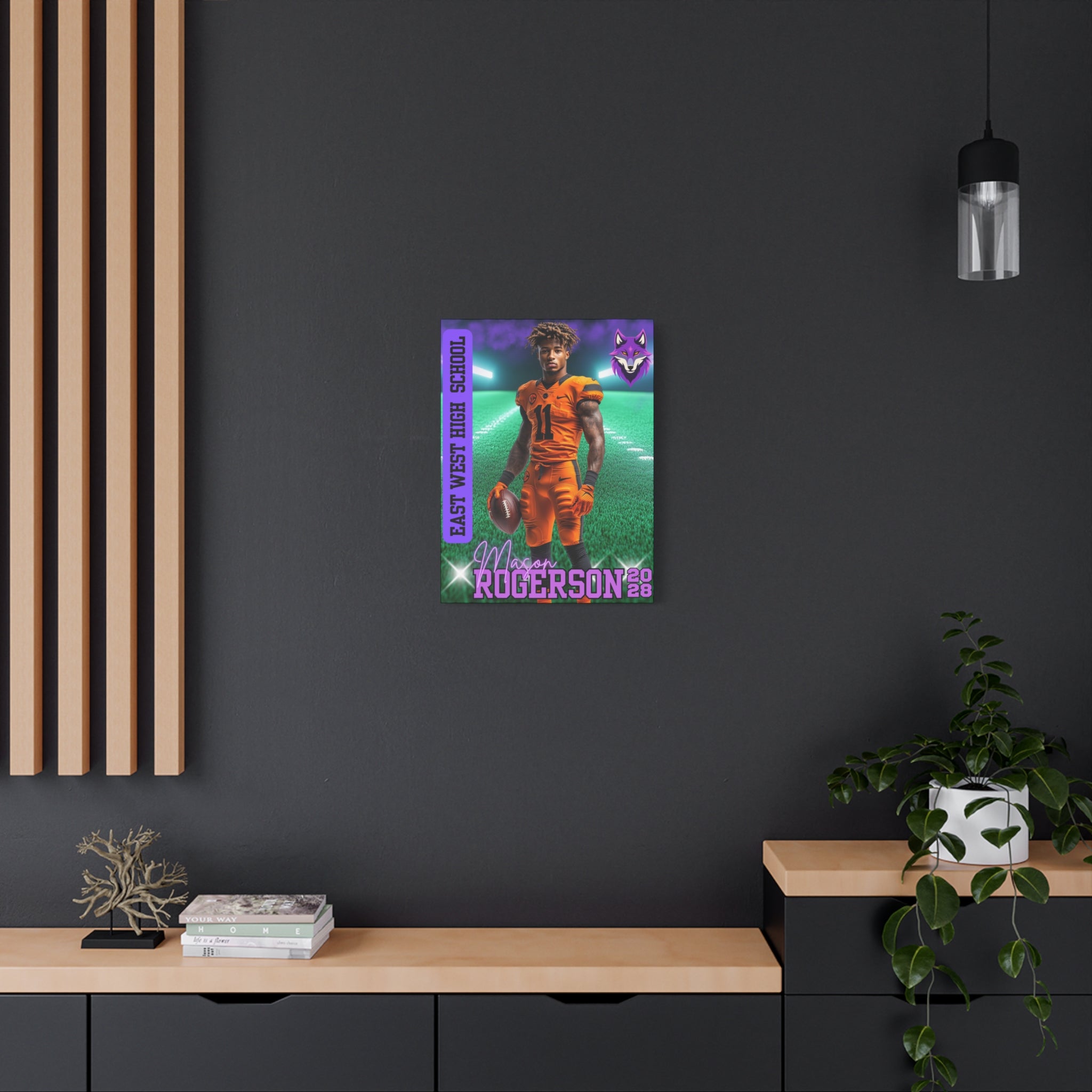 Custom Football Player Canvas – Spotlight Field Edition