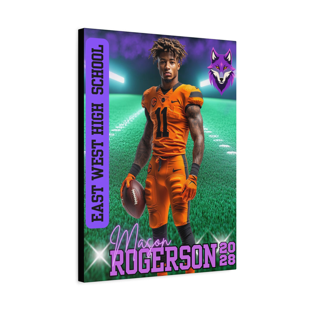 Custom Football Player Canvas – Spotlight Field Edition