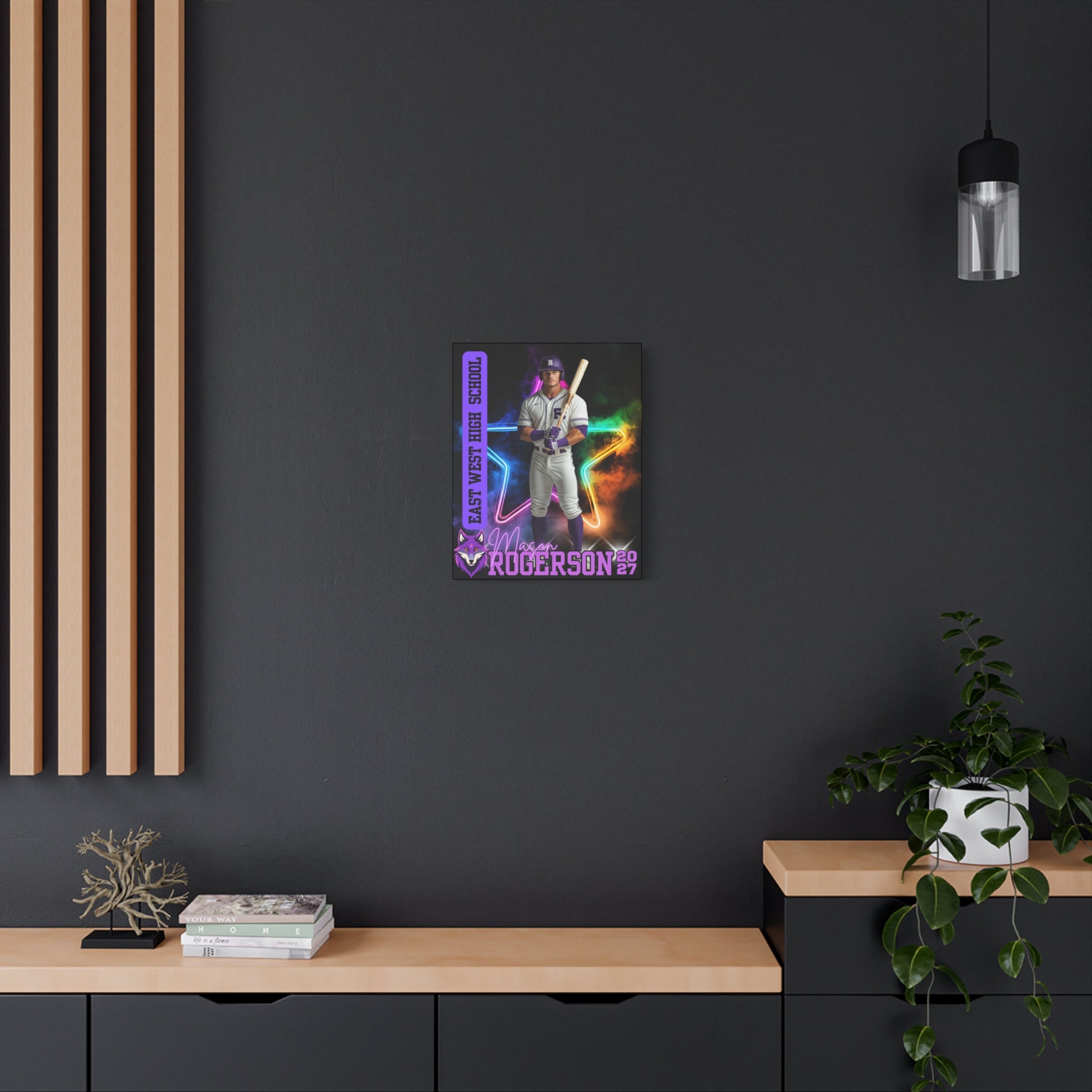 Custom Athlete Canvas – Baseball Edition (Neon Star Series)
