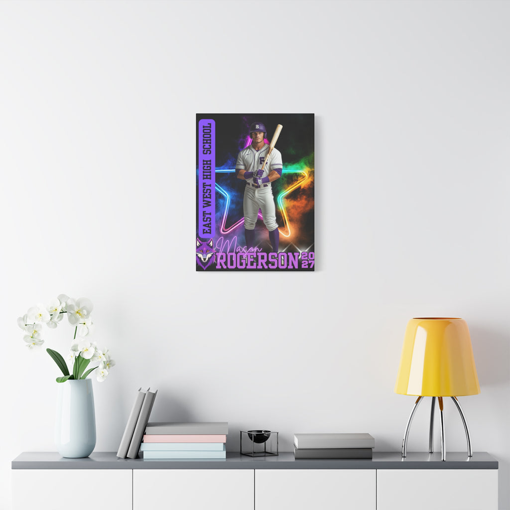 Custom Athlete Canvas – Baseball Edition (Neon Star Series)