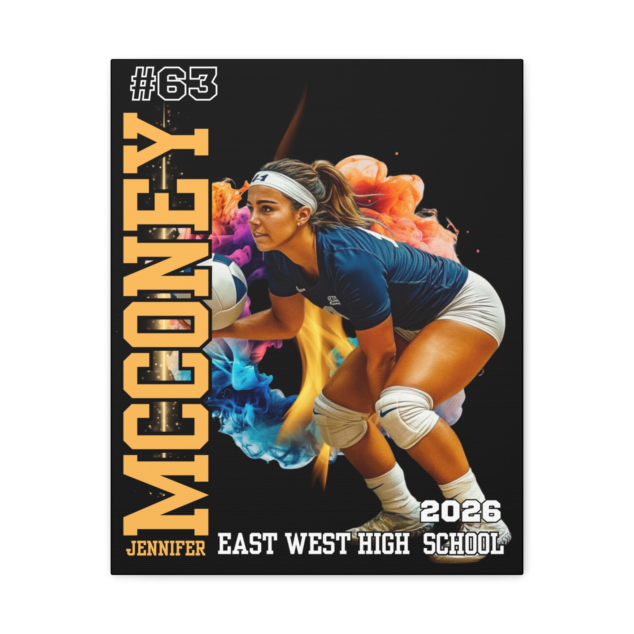 Custom Athlete Canvas – Volleyball Edition (Energy Burst Series)