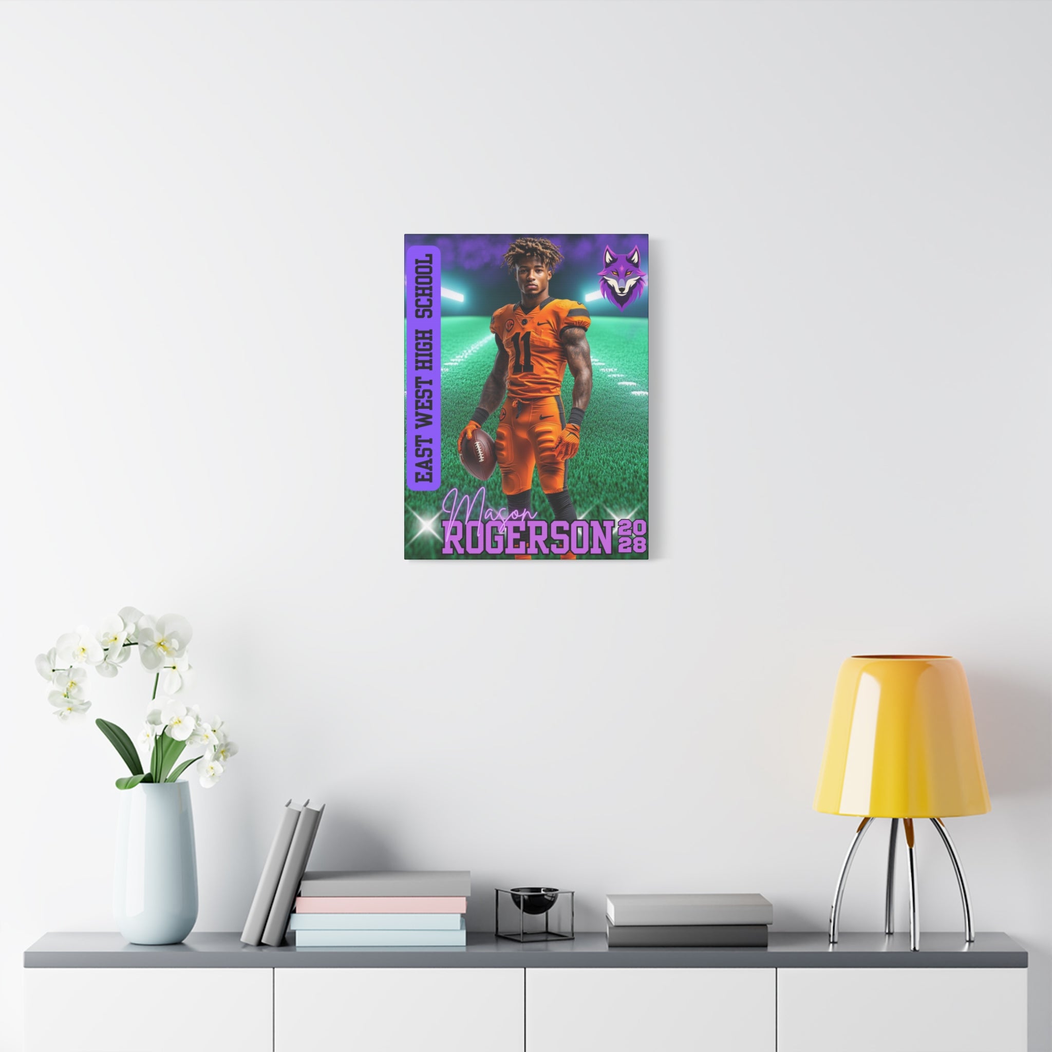 Custom Football Player Canvas – Spotlight Field Edition