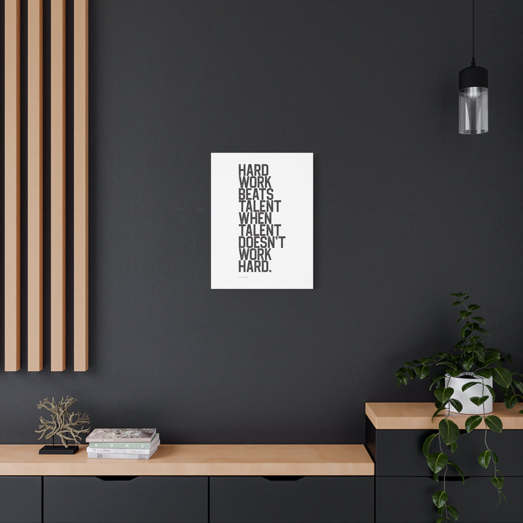 “Hard Work Beats Talent” Motivational Canvas
