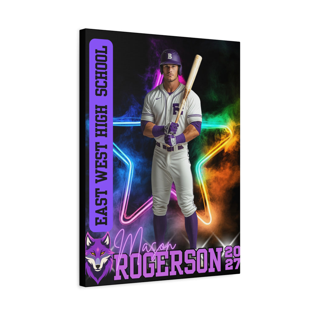 Custom Athlete Canvas – Baseball Edition (Neon Star Series)