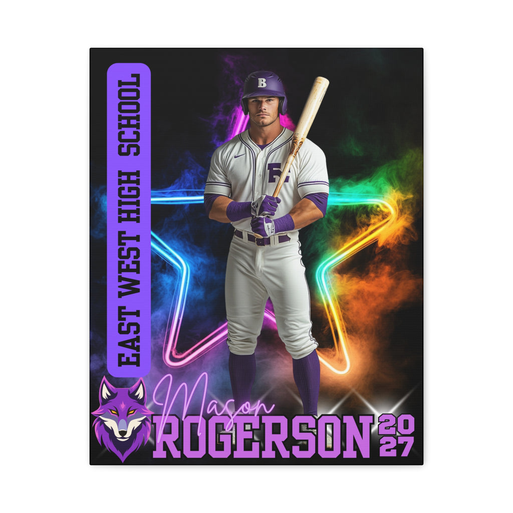 Custom Athlete Canvas – Baseball Edition (Neon Star Series)