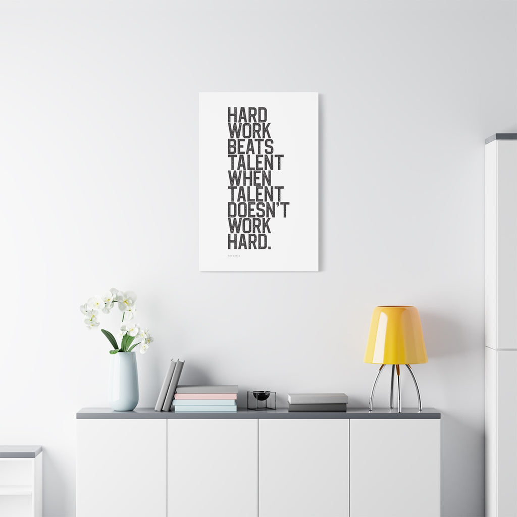 “Hard Work Beats Talent” Motivational Canvas