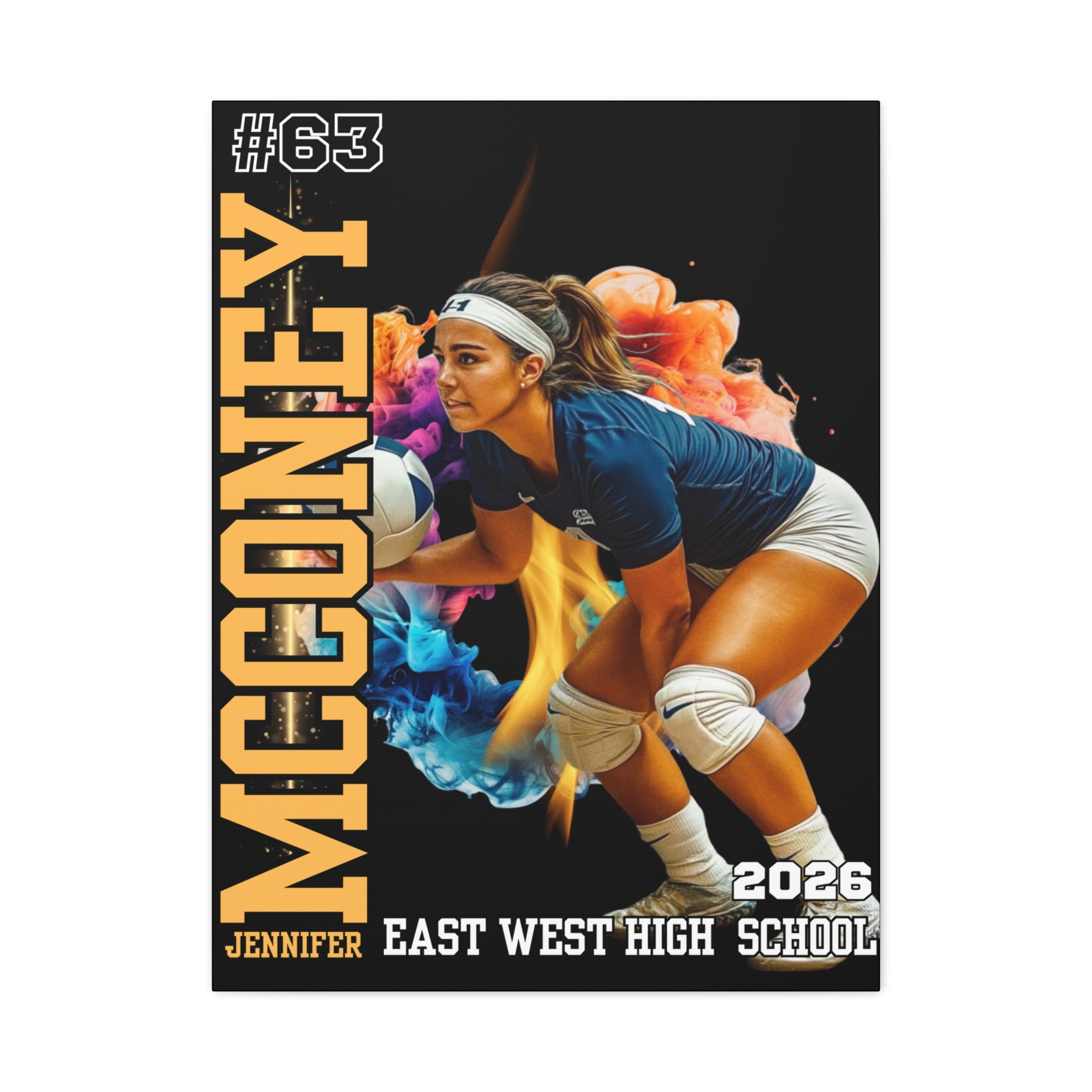 Custom Athlete Canvas – Volleyball Edition (Energy Burst Series)