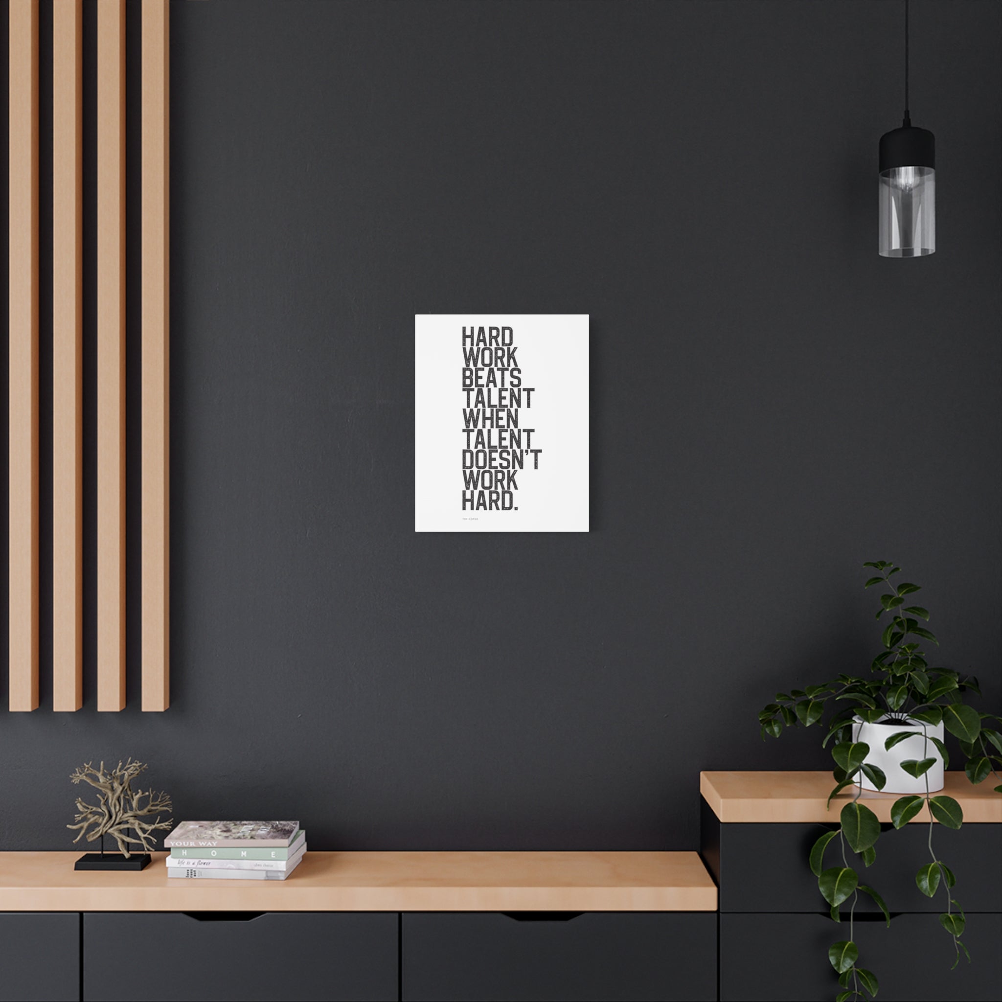 “Hard Work Beats Talent” Motivational Canvas