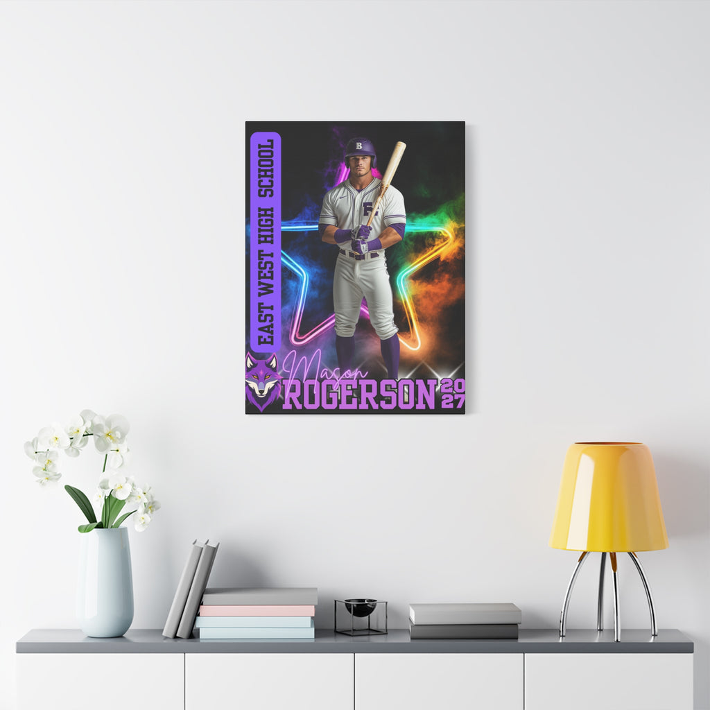 Custom Athlete Canvas – Baseball Edition (Neon Star Series)