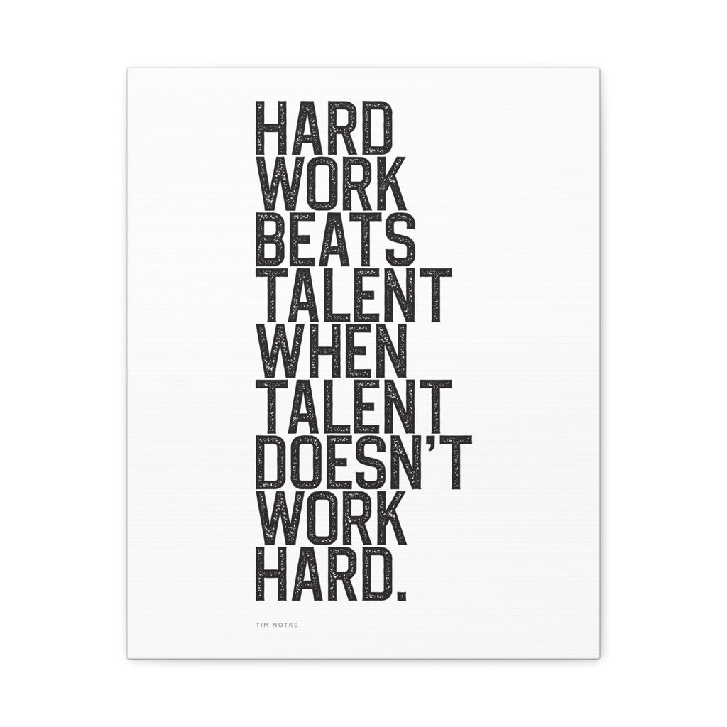 “Hard Work Beats Talent” Motivational Canvas