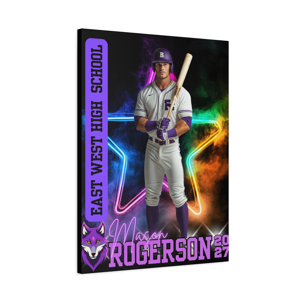 Custom Athlete Canvas – Baseball Edition (Neon Star Series)